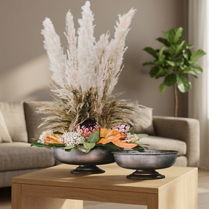 Grand bol à fleurs de style américain Fable, en métal noir, 18 pouces de large x 18 pouces de haut - Product Image 2