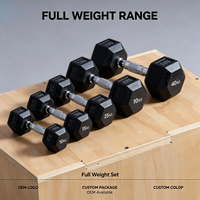 Haltères hexagonaux antidérapants recouverts de caoutchouc 5KG, noyau en fonte noire, entraînement de fitness professionnel à domicile, logo personnalisé YJM
