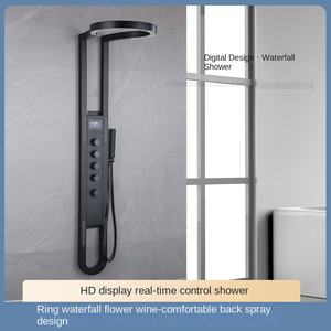 Ensemble <span class=keywords><strong>de</strong></span> rehausseurs en laiton à affichage numérique en forme <span class=keywords><strong>de</strong></span> dôme à grand anneau Nouvelle <span class=keywords><strong>suite</strong></span> <span class=keywords><strong>de</strong></span> douche à poignée unique Fonction chaude et froide douce pour les hôtels et les salles <span class=keywords><strong>de</strong></span> bain - Product Image 4