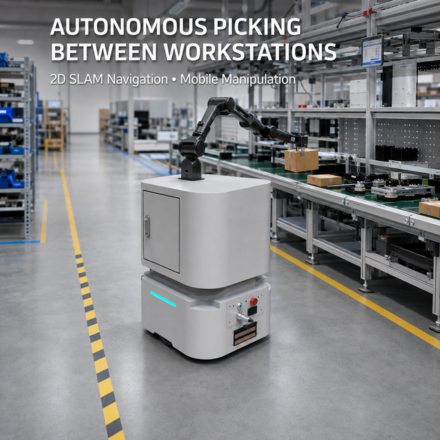 Embodied Intelligent Mobile Robot, Supports SLAM Autonomous Navigation and a 6-axis PiPER Robotic Arm Controlled by ROS