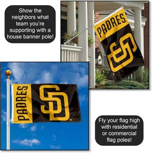 Bandera de los San Diego Padres de 3x5 Pies, Duradera, de Poliéster, con Ojales, para Eventos Deportivos y Uso Doméstico - Product Image 3