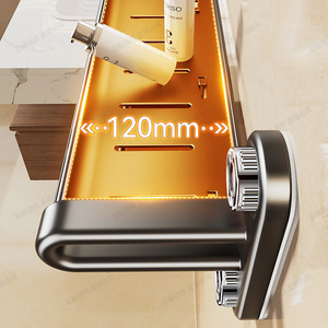 Bathroom Shelf <b>Suction</b> Mounted Rectangular 8-11.9in Depth Durable For Vanity And Toilet Storage - Product Image 2