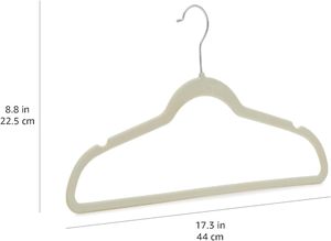 Space Saving Clothes Hangers with Metal Hooks Flocked Felt Hangers for Coat Suit Dress Non Slip Velvet Hangers Pack - Product Image 4