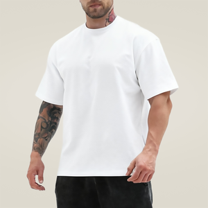 T-shirt uni surdimensionné en gros pour hommes, t-shirts personnalisés en vrac pour hommes, t-shirts grande taille pour hommes, streetwear surdimensionné pour hommes, t-shirt de sport pour hommes - Product Image 3