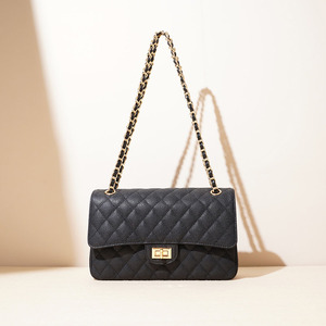 Bolso de Lujo con Solapa de Cuero Genuino Acolchado con Diamantes, Bolso Clásico de Hombro con Cadena, Bolso Cruzado de Piel de Vacuno Premium, Bolso de Diseñador para Dama - Product Image 2