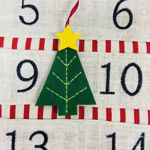 Broderie en lin calendriers de l'<span class=keywords><strong>avent</strong></span> de Noël suspendus coton lin calendrier de l'<span class=keywords><strong>avent</strong></span> Noël 2025 - Product Image 3