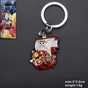 Llaveros de Aleación de Alta Calidad de 2 Colores con Diseño de Anime de One Piece: Sombrero de Paja, Tripulación de <span class=keywords><strong>Luffy</strong></span>, Thousand Sunny, Going Merry - Product Image 2