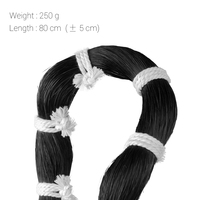 NAOMI Crin de cheval noir en vrac 250g 80cm de longueur Authentique crin de cheval noir de Mongolie Durable pour archets de contrebasse de violon