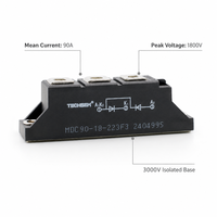 Module de diode redresseuse TECHSEM MDC90-18-223F3 90A 1800V, redresseur à pont SCR haute fiabilité pour alimentation électrique