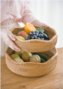 Giỏ đựng bánh mì bằng mây đan tay kiểu Việt hiện đại, thân thiện với môi trường, giải pháp lưu trữ trang nhã cho nhà hoặc văn phòng, món quà hoàn hảo - Product Image 5