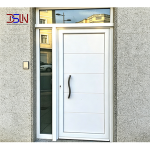 Porte d'entrée moderne en PVC insonorisée à double vitrage avec certification ISO pour projets immobiliers commerciaux - Product Image 1
