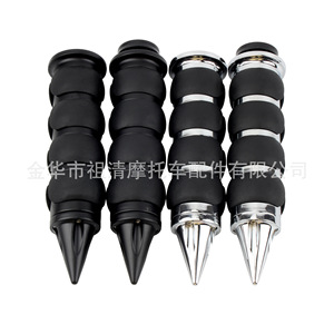 Zuqing <b>Motorcycle</b> Handlebar <b>Grips</b> 25.4mm Chrome Black Rubber Waterproof Slip Resistant For Harley Davidson Retro Models - Product Image 4