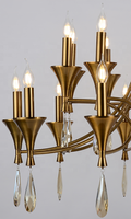 Bougie moderne Lustre en cristal Lumière Hôtel villa Grande 10 + 10 lumière Lampe en cristal pour salon Lustre Suspension