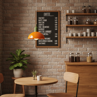 Lustre Moderne Créatif de Style Européen Médiéval à Hauteur Réglable avec Cadre en Fer et Abat-jour en Verre Orange, à Intensité Variable, pour Salle à Manger (Importation Transfrontalière)