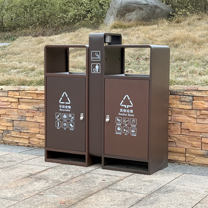 60L espessado galvanizado folha dupla categoria anti-ferrugem anti-corrosão resistente de alta temperatura Waste Bin <span class=keywords><strong>Metal</strong></span> Trash Can