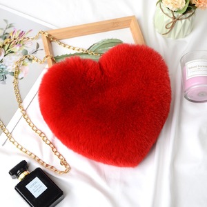 Bolso de Moda de Felpa con Forma de Corazón para Mujer, Bandolera con Cadena, de Lana Artificial, Estilo Amor, de un Solo Hombro, Color Melocotón, Regalo, Cartera <span class=keywords><strong>Zero</strong></span> - Product Image 2