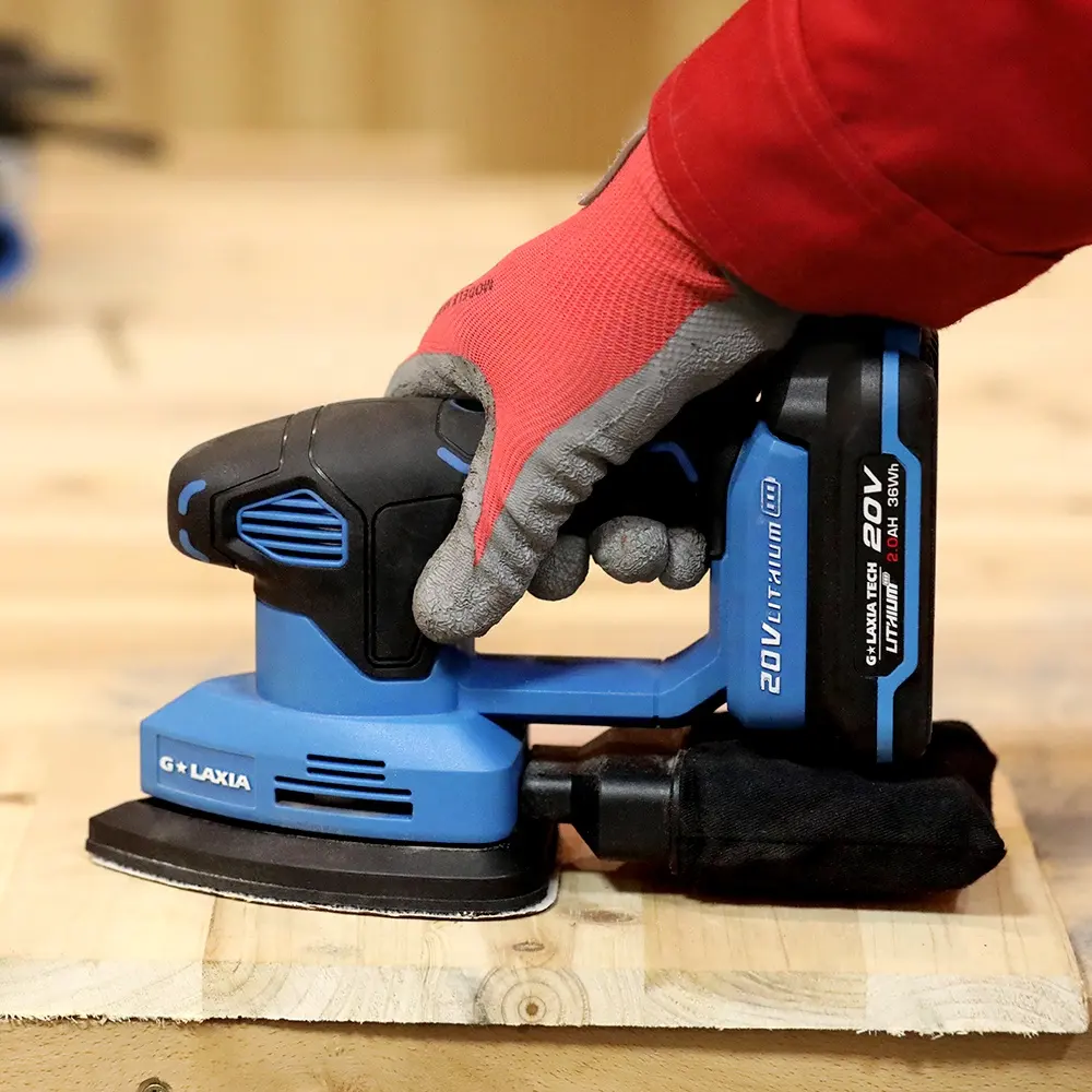 20V GALAXIA lithium cordless 140X140X80mm Palm Sander with battery and charger