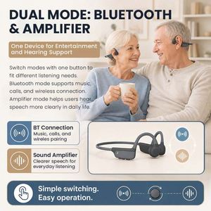 Écouteurs sans fil étanches à tour de cou pour aides auditives, avec micro, radio FM, Bluetooth, pour le sport et les jeux, avec <span class=keywords><strong>carte</strong></span> mémoire et isolation acoustique en mousse - Product Image 6