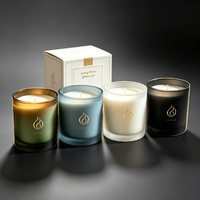 Pot à bougie en verre de luxe de 320 ml avec couvercle en bambou, pots à bougies personnalisés avec couvercles pour bougies parfumées, parfum d'ambiance pour la maison