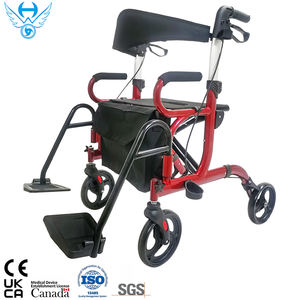 Andador Leve de Alumínio 2 em 1 para Idosos com 4 Rodas e Assento - Product Image 1