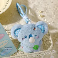 Porte-clés en peluche douce et mignonne en forme d'éléphant et de souris, avec fonction de soufflage de bulles, pendentif anti-stress pour sac et téléphone, breloque animale de dessin animé, vente en gros