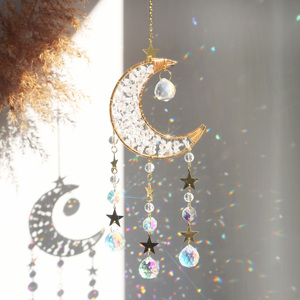 Atrapasoles Colgante al por Mayor, Atrapasoles de Cristal de Luna, Atrapasoles de Cuarzo Transparente con Forma de Luna y Sol para Decoración - Product Image 4
