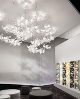 Lustre LED créatif en forme de fleur pour salon italien, villa, restaurant