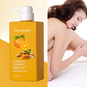 Creme hidratante anti-idade para cuidados com a pele, creme de vitamina C e cúrcuma, loção para rosto e corpo, reafirmante e iluminador