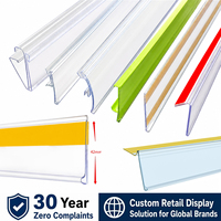 Portaetiquetas SuperGrip de Hookei para Supermercados, Moldeado por Extrusión, para Canales de Estantes de Madera