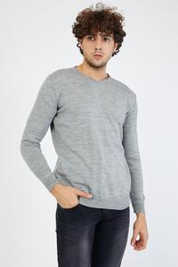 เสื้อสเวตเตอร์แขนยาวผู้ชาย,เสื้อกันหนาวสีดำทรงสลิมฟิตลำลองสินค้าขายดี - Product Image 3