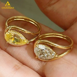 Tiền cũ thẩm mỹ Nhẫn đính hôn vượt thời gian cô dâu nhìn kim cương vàng rắn đám cưới kỷ niệm Đảng 18K Vòng - Product Image 1