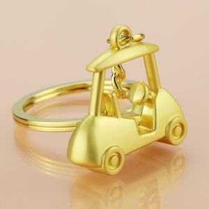<span class=keywords><strong>Gold</strong></span> & Silber Kreativer Golfplatz-Auto-Anhänger Schlüsselanhänger <span class=keywords><strong>3D</strong></span>-Simulation Tourbus-Schlüsselring Golf-Sport Geschäftsgeschenke - Product Image 1