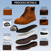 Bottes de travail AOXIANG personnalisées haute protection, unisexe, résistantes à la chaleur, en cuir, avec embout en acier et semelle intermédiaire antichoc, pour l'hiver et le printemps