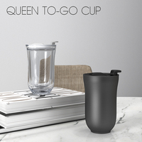 Mug de voyage isotherme en céramique à double paroi réutilisable DHPO 12OZ avec couvercle et manchon en silicone, gobelet portable