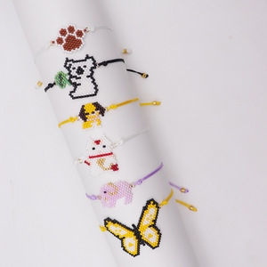 Pulsera con cuentas de animales para niños, brazalete con cuentas de animales de mariposa, oso, miyuki, ajustable, joyería, B2056 - Product Image 1