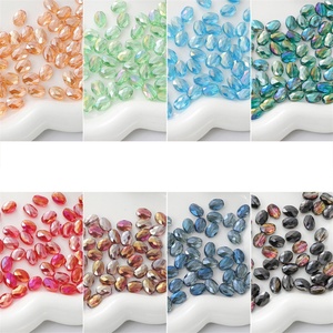 Cuentas de Cristal Transparentes Facetadas Hechas a Mano, Cuentas Ovaladas Planas de Color Sólido para Collares, Accesorios de Ropa, Fabricante - Product Image 6