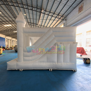 Party jumpers bounce house jumping bouncy castle commercial white <b>inflatable</b> <b>bouncer</b> with slide combo - Product Image 2