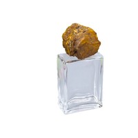 SAIDKOCC Bouchon de flacon de parfum en marbre et verre gravé Art Déco, motif nature morte, avec pierre précieuse en cristal rose, 4-5,5 cm, pour décoration intérieure
