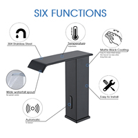 Robinet de salle de bain automatique sans contact en laiton de haute qualité avec détecteur de mouvement infrarouge électronique, robinet de lavabo mains libres noir