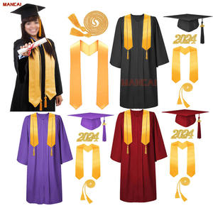 2025 venta al por mayor <span class=keywords><strong>soltero</strong></span> maestro mate graduación túnica borla estola Honor cordón Escuela Secundaria <span class=keywords><strong>soltero</strong></span> vestido negro uniformes universitarios - Product Image 2