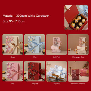 Boîtes en carton en forme de <span class=keywords><strong>livre</strong></span> avec ruban fleuri fait à la main pour bonbons, chocolat, nourriture, emballage, décoration de mariage, fête de vacances - Product Image 6