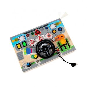 Nuevo Juguete de Volante de Madera Personalizado y Moderno, Tablero de Actividades Sensoriales de Madera para Educación Temprana, Simulación de Cabina - Product Image 1