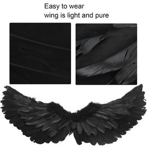 3Pcs <b>Halloween</b> Cosplay Costume Props Set Darkness Angel Wings Horn <b>Headband</b> Red Pitchfork Devil Accessories - Product Image 3