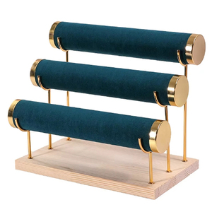 منظم المجوهرات رف برج حامل تخزين المجوهرات المخملية حامل عرض Schmuck لسوار قلادة الإسورة ووتش - Product Image 1