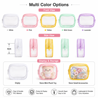 Mini pochette transparente en PVC avec fermeture éclair, mousqueton, petite bourse à monnaie, sac porte-clés, organisateur de câbles d'écouteurs, Kawaii, vente en gros