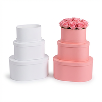 Coffret Cadeau Luxe Personnalisé avec Logo, Boîte Ovale à Fleurs, Emballage Rigide en Papier pour Fleuristes, Mariages et Saint-Valentin