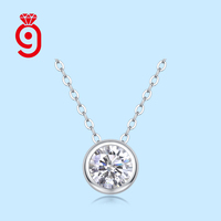 Collier pendentif en moissanite, bijoux en argent 925, 1,0 ct, couleur D, VVS1, collier pendentif en moissanite pour femmes, collier de mariage