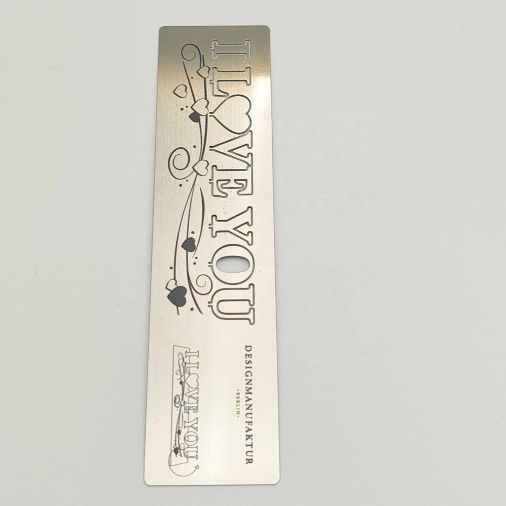 Custom Etched Brushed Metal Stencil | Modern Rectangle Design for Clothing Souvenirs | Silk Screen Printing | Guangdong Factory