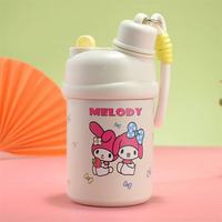 Termo de vacío de acero inoxidable 316 con diseño de dibujos animados, portátil, de gran capacidad, anticaída, con pajita, para niños, para exteriores, con asa de transporte