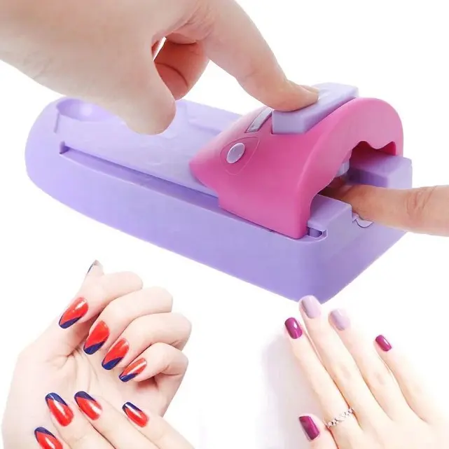 Offre spéciale 3D Portable manucure imprimante doigt Art bricolage Machine d'impression des ongles avec motif timbre